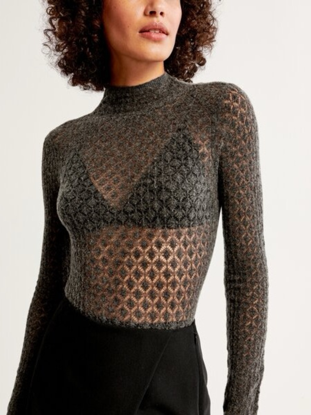 Abercrombie Merino Wool-Blend Pointelle Top